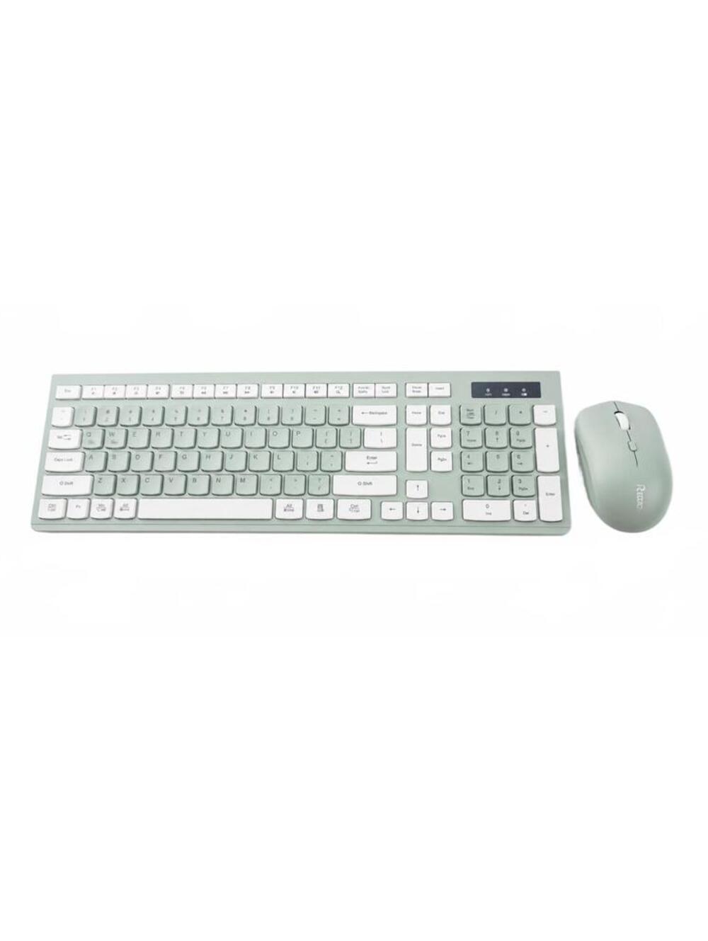 Wireless Keyboard & Mouse Combo RECCAZR HS8100 Avocado Green Full Size 2.4GHz